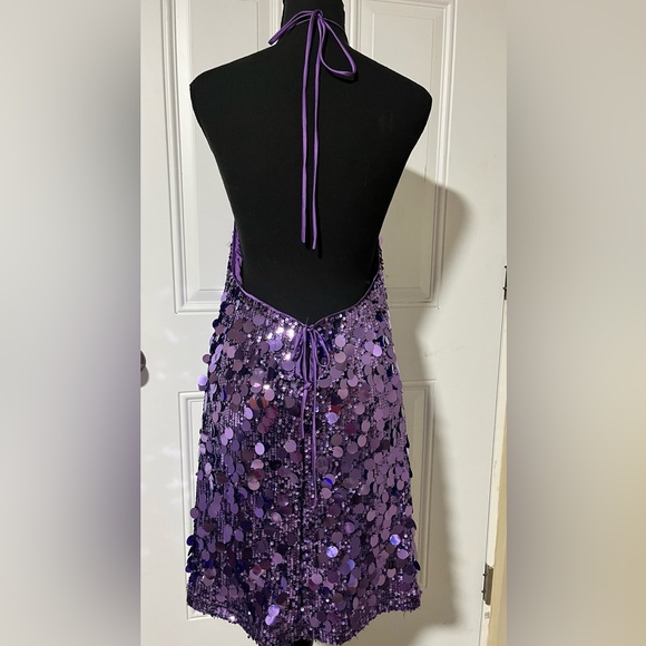 Princess Polly Shimmering Violet Sequin Top - Picture 3 of 4